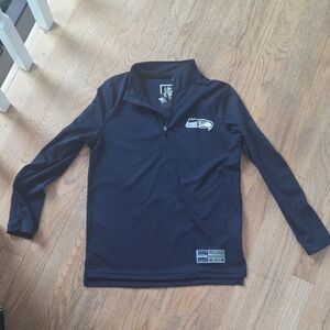 NFL Seattle Seahawks Navy Blue Quarter-Zip Jacket Kids L (10/12)